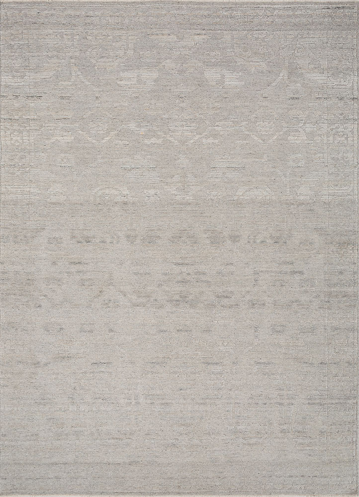 erbe grey and black wool hand knotted Rug - HeadShot
