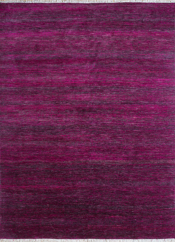 kairos pink and purple wool and silk hand knotted Rug - HeadShot