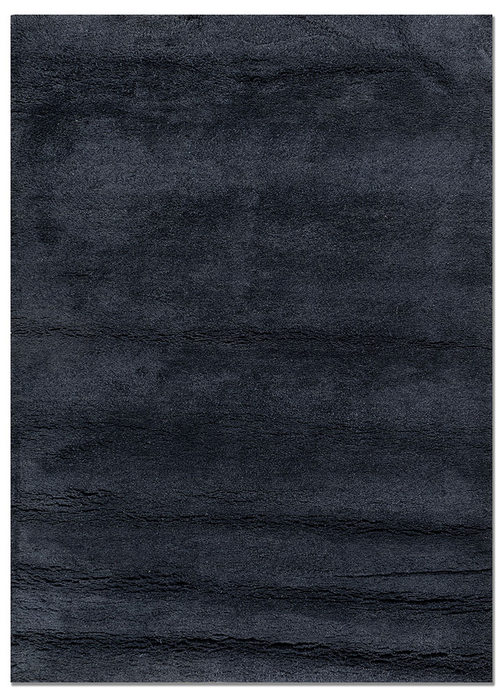 manifest blue wool and silk hand knotted Rug - HeadShot