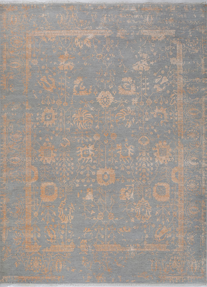 aurora ivory wool and viscose hand knotted Rug - HeadShot