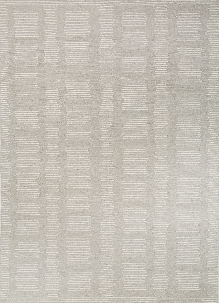 zuri grey and black wool and viscose hand knotted Rug - HeadShot