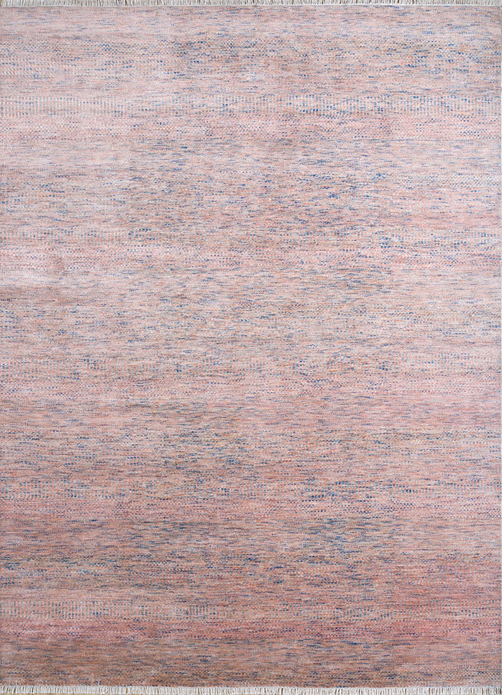 kairos pink and purple wool and viscose hand knotted Rug - HeadShot