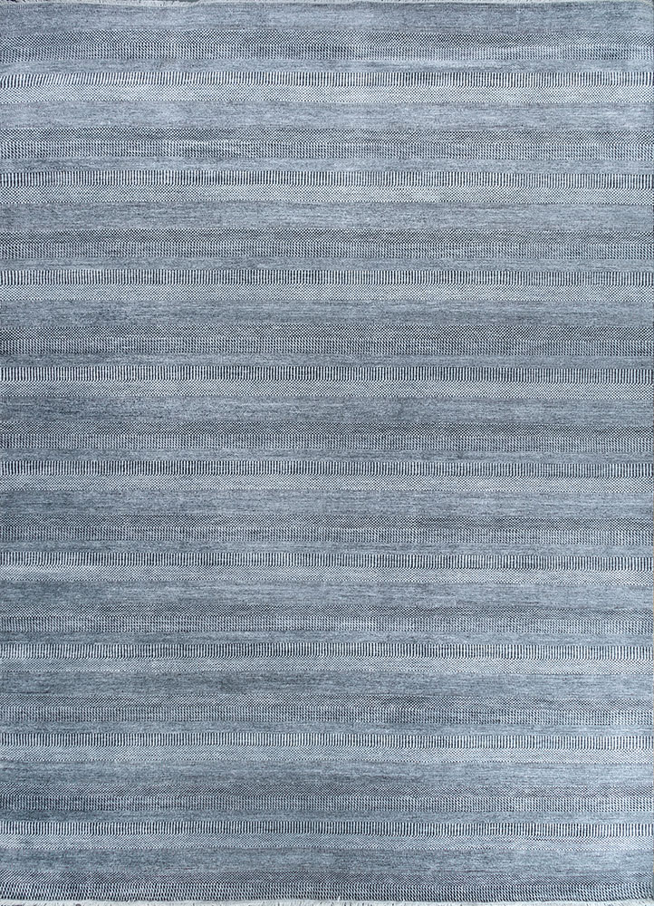 kairos grey and black wool and viscose hand knotted Rug - HeadShot