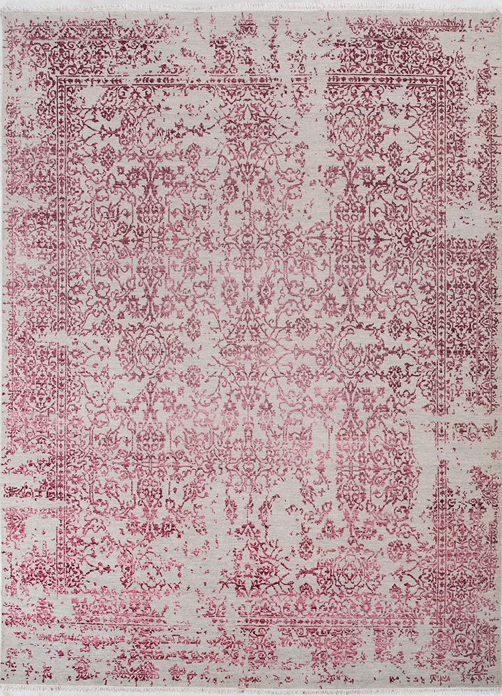 far east beige and brown wool and viscose hand knotted Rug - HeadShot