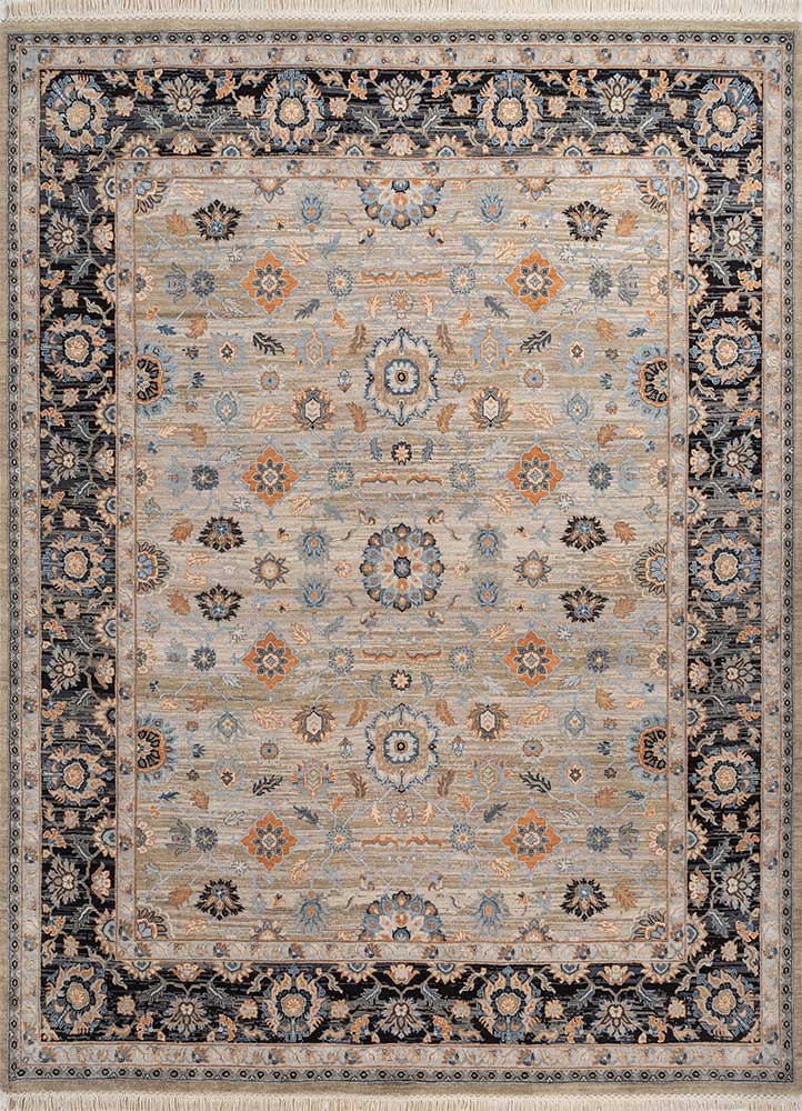 gulnar beige and brown wool hand knotted Rug - HeadShot