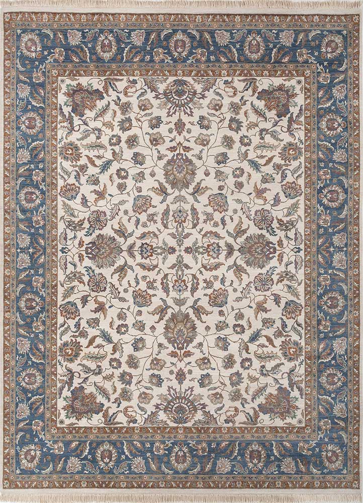 aurora ivory wool hand knotted Rug - HeadShot