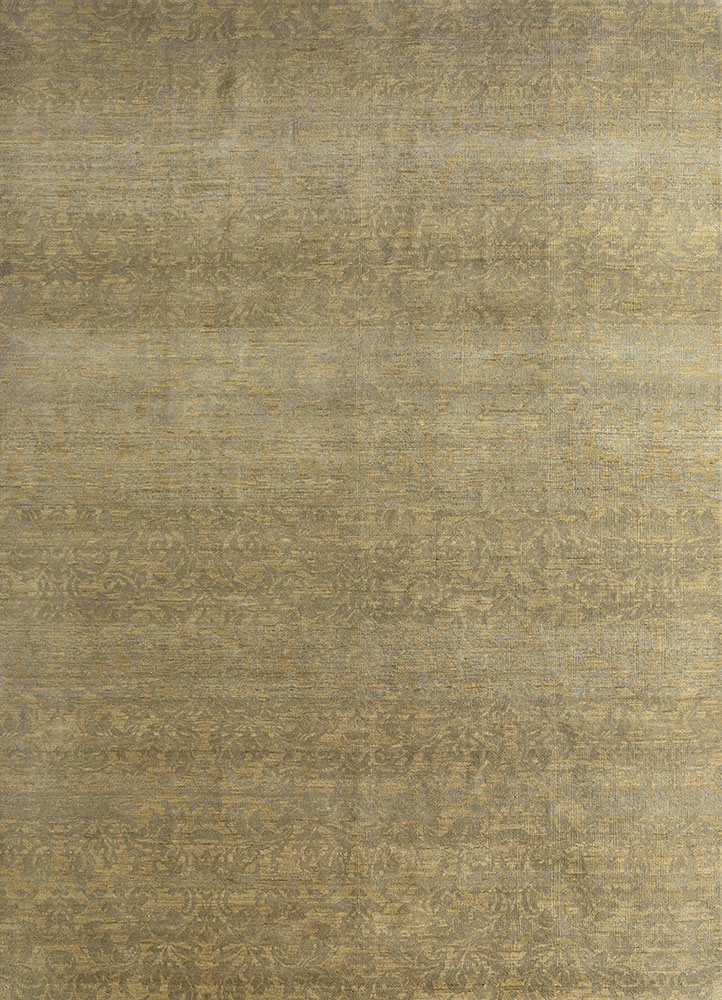 pansy beige and brown wool hand knotted Rug - HeadShot