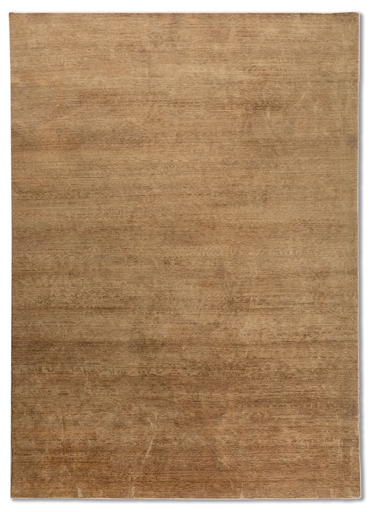 pansy beige and brown wool hand knotted Rug - HeadShot