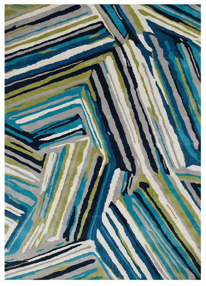 genesis green wool hand tufted Rug - HeadShot