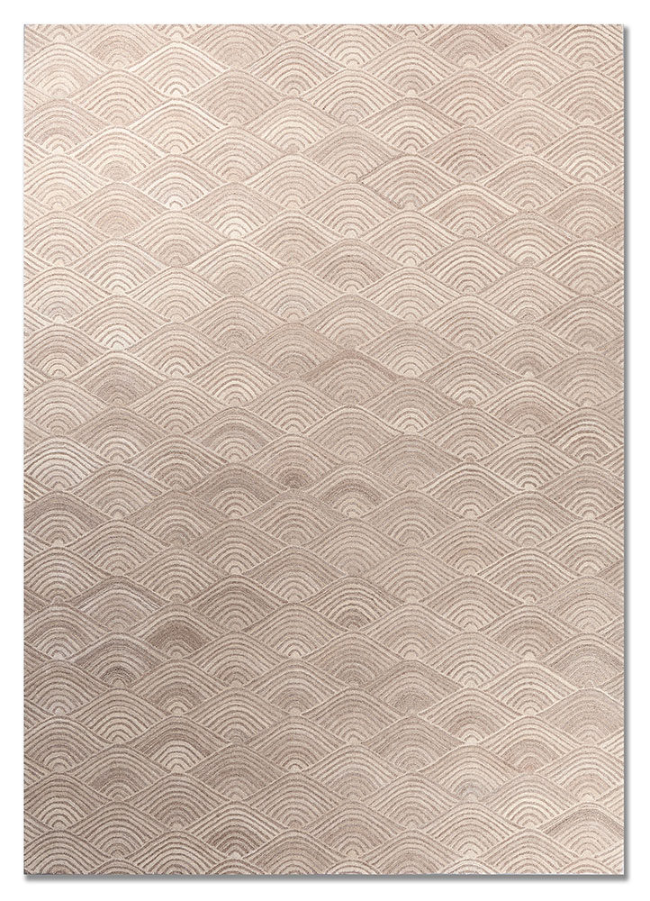 pathways beige and brown wool hand tufted Rug - HeadShot