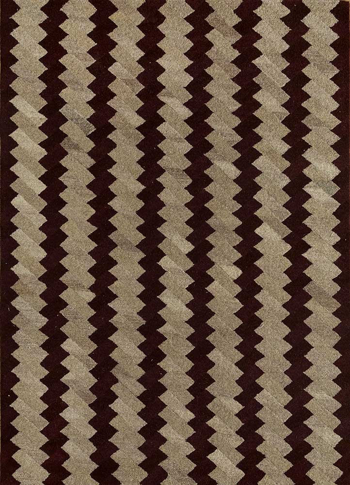pathways beige and brown wool hand tufted Rug - HeadShot