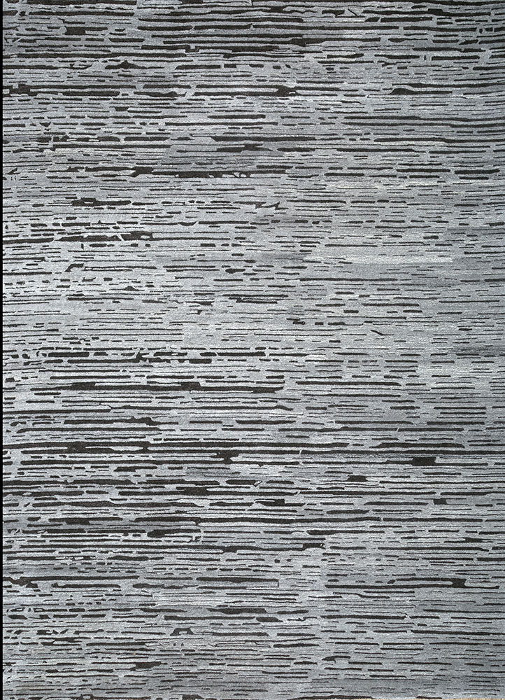 genesis grey and black wool hand tufted Rug - HeadShot