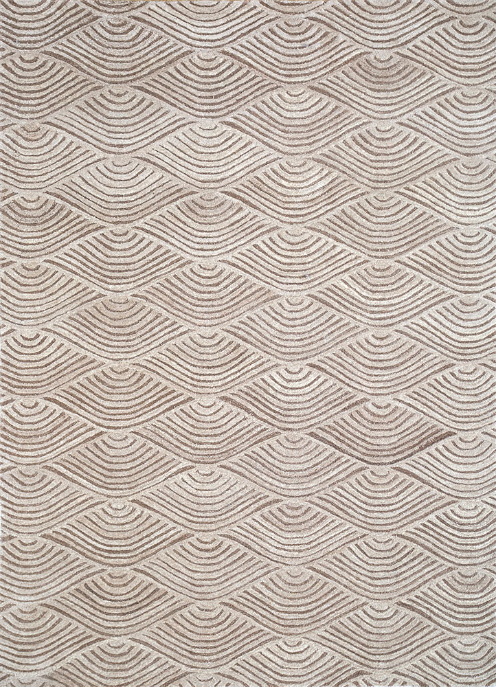 pathways beige and brown wool hand tufted Rug - HeadShot