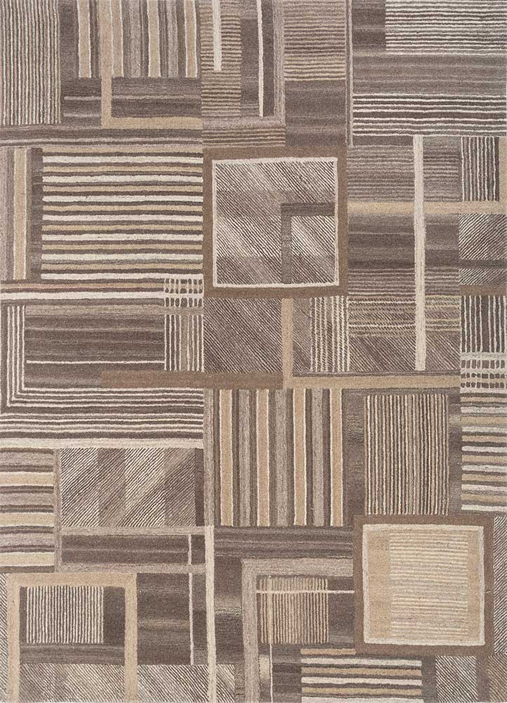 pathways beige and brown wool hand tufted Rug - HeadShot