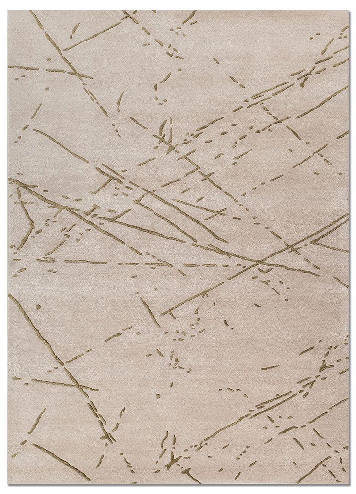 aprezo ivory wool and viscose hand tufted Rug - HeadShot