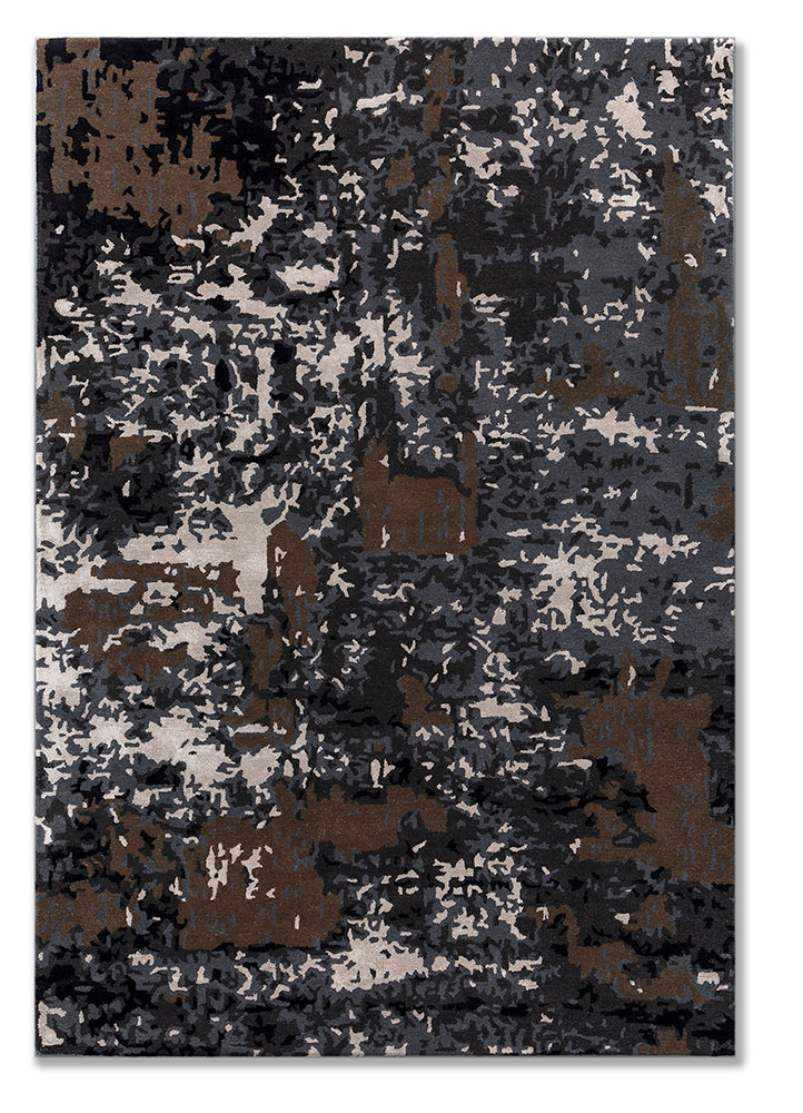 genesis blue wool and viscose hand tufted Rug - HeadShot
