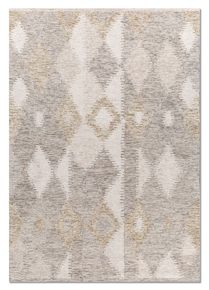 modo beige and brown wool hand tufted Rug - HeadShot