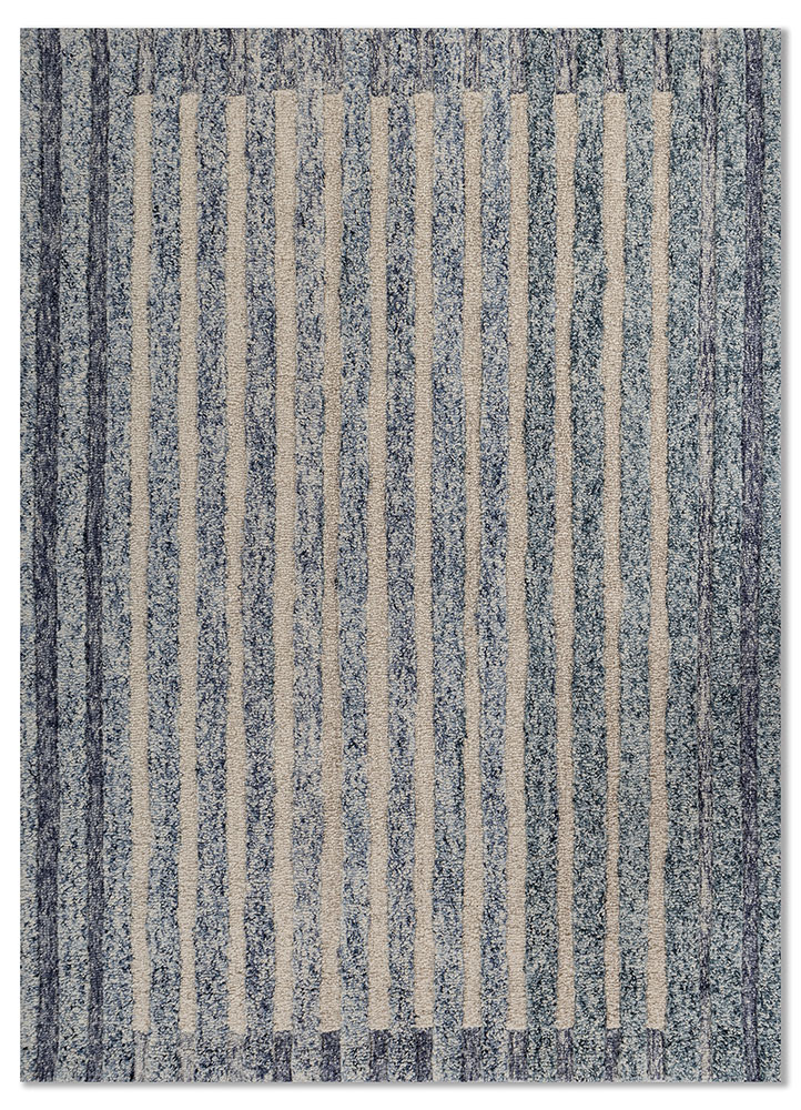 caliedo blue wool hand tufted Rug - HeadShot