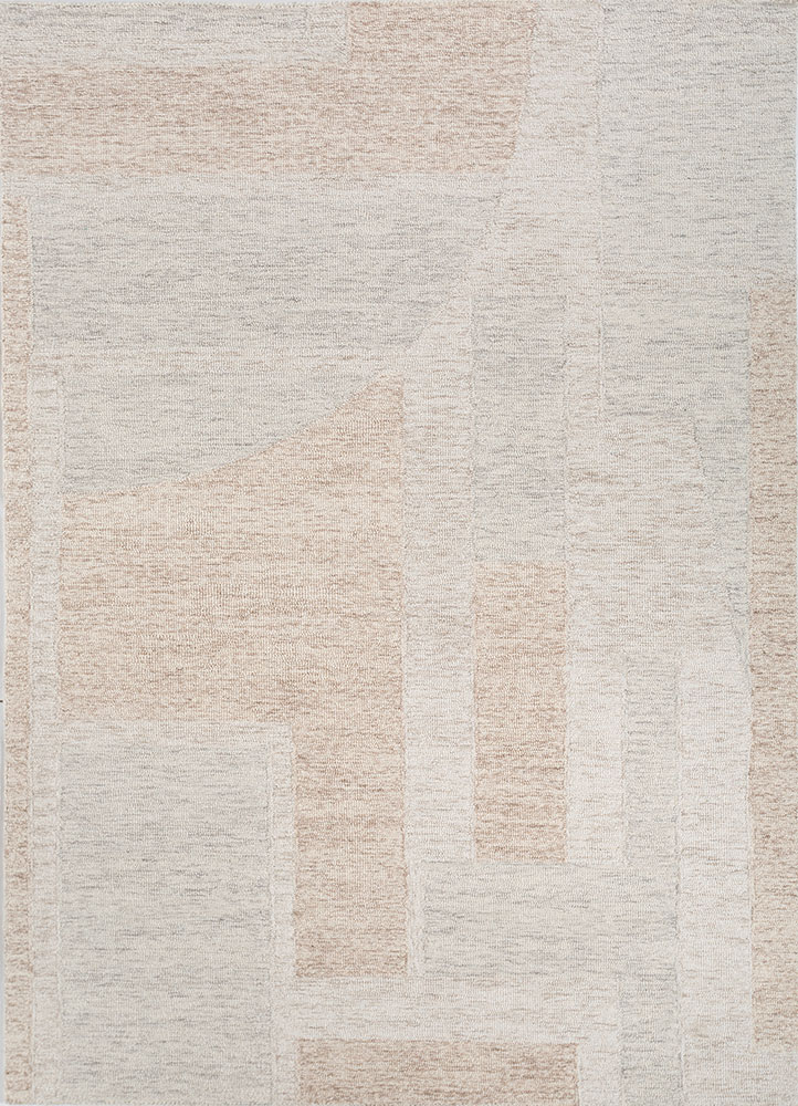 modo grey and black wool hand tufted Rug - HeadShot