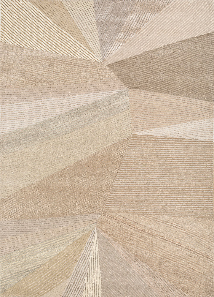 come around ivory wool and viscose hand tufted Rug - HeadShot