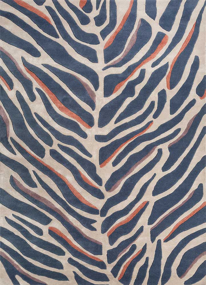 wild wanderlust blue wool and viscose hand tufted Rug - HeadShot