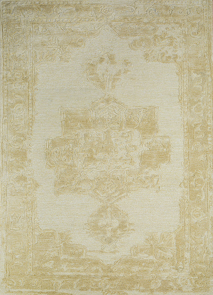 mythos gold wool and viscose hand tufted Rug - HeadShot