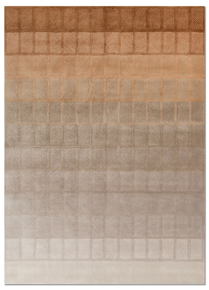 cera red and orange wool and viscose hand tufted Rug - HeadShot