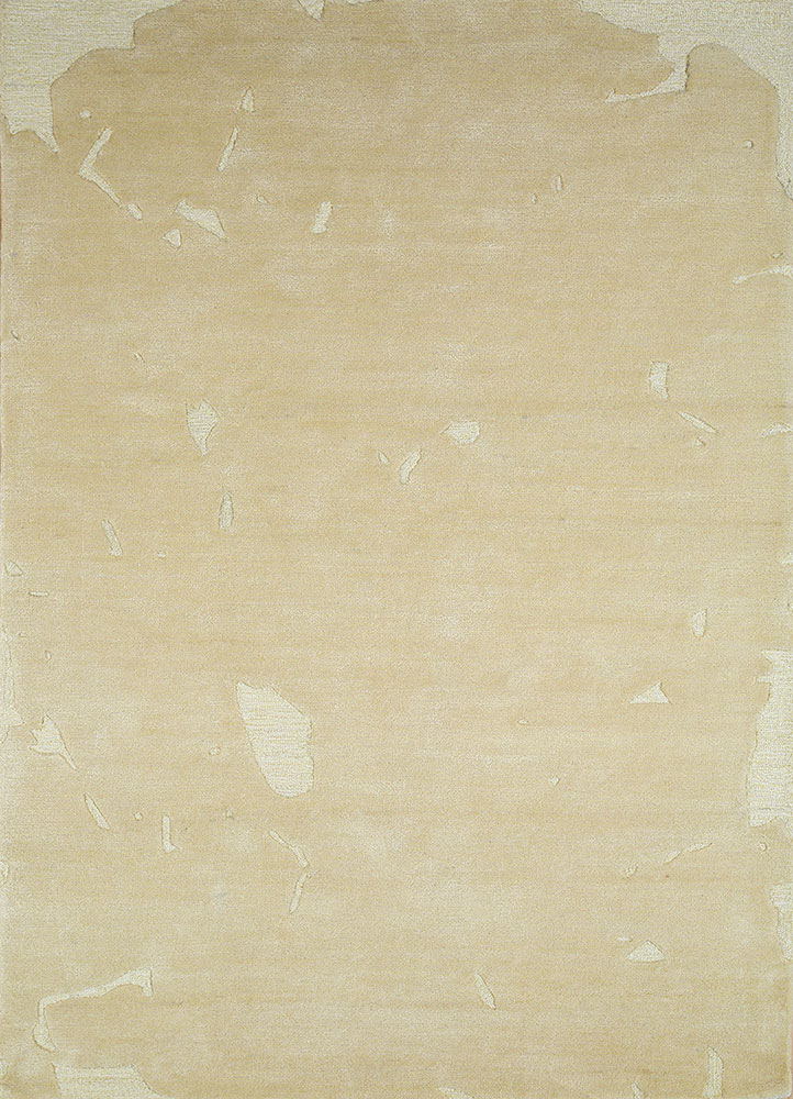 white noise gold wool and viscose hand tufted Rug - HeadShot