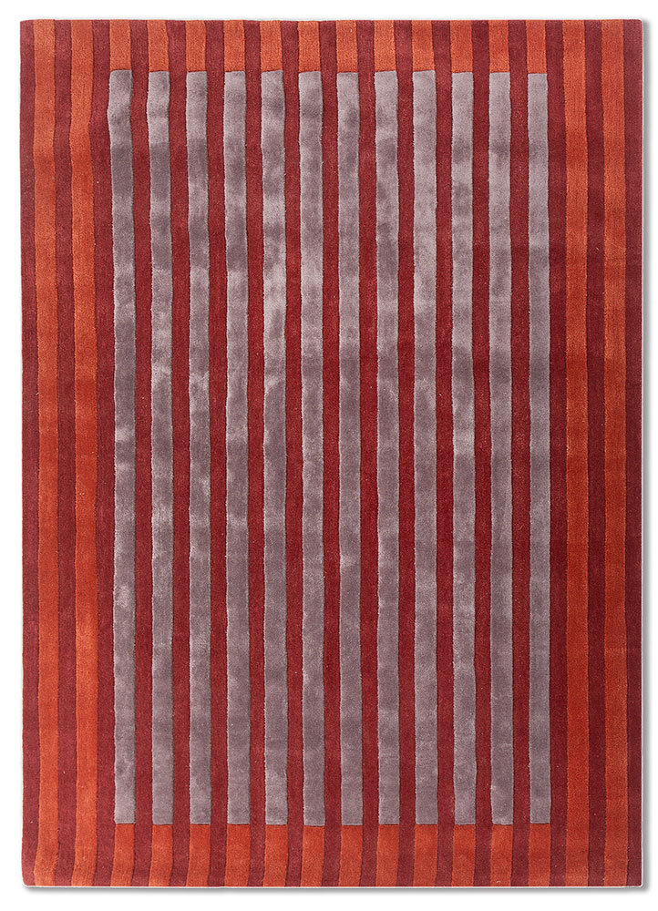 caliedo red and orange wool and viscose hand tufted Rug - HeadShot