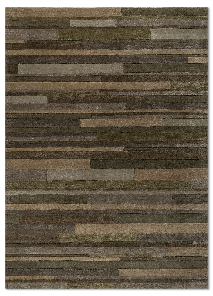 caliedo green wool and viscose hand tufted Rug - HeadShot