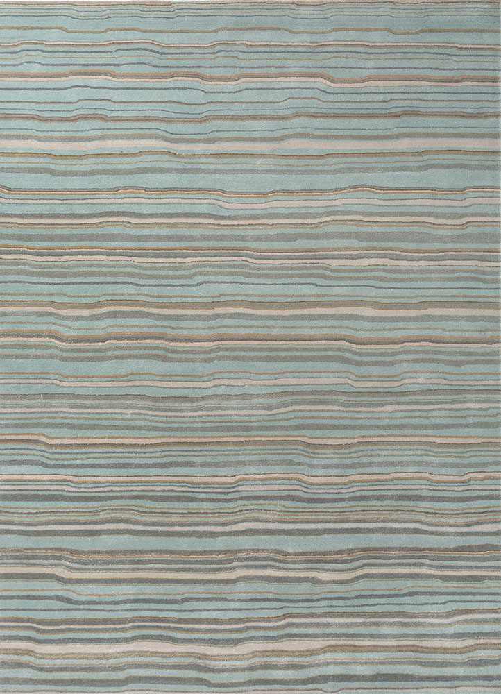 genesis blue wool and viscose hand tufted Rug - HeadShot