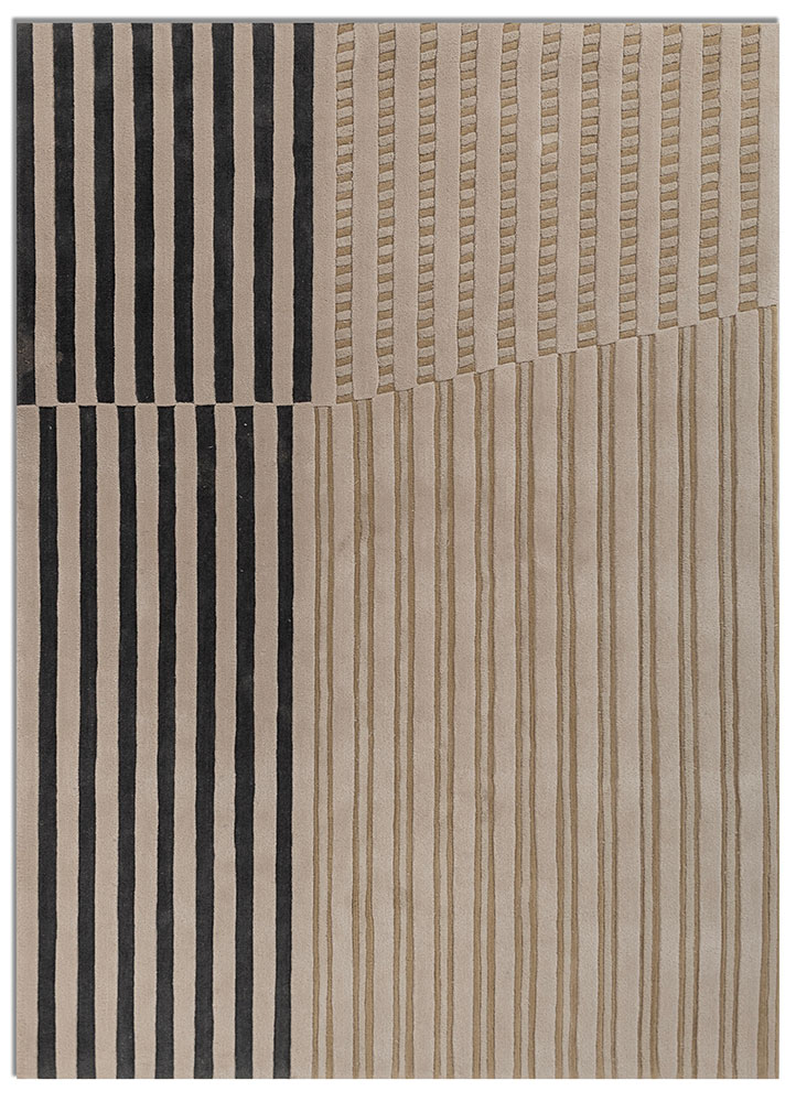 faces blue wool and viscose hand tufted Rug - HeadShot