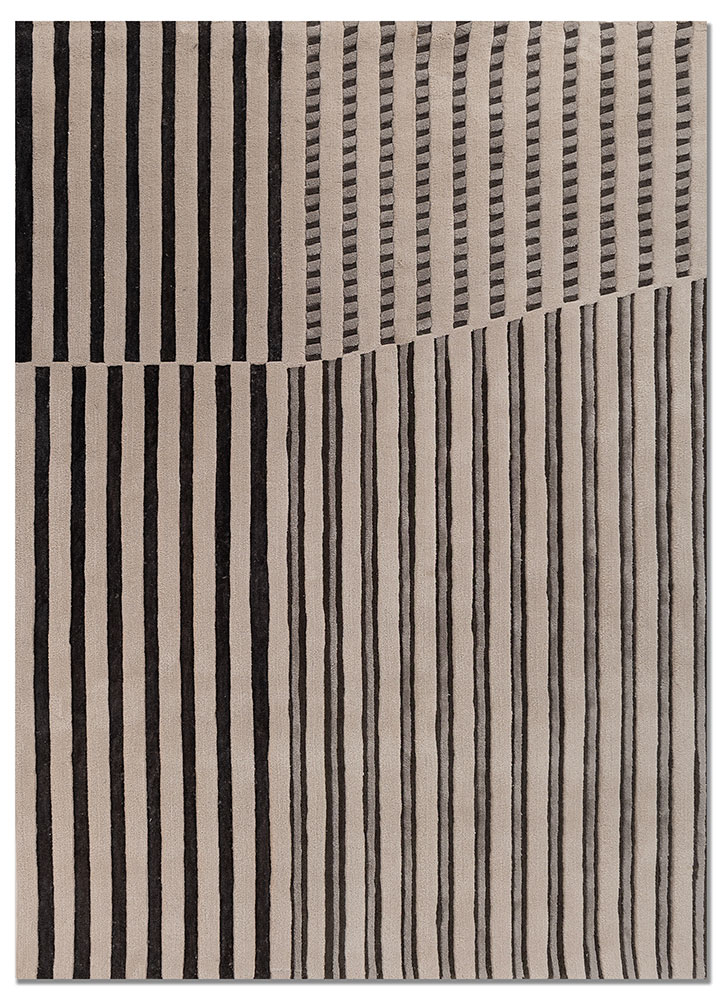 faces ivory wool and viscose hand tufted Rug - HeadShot