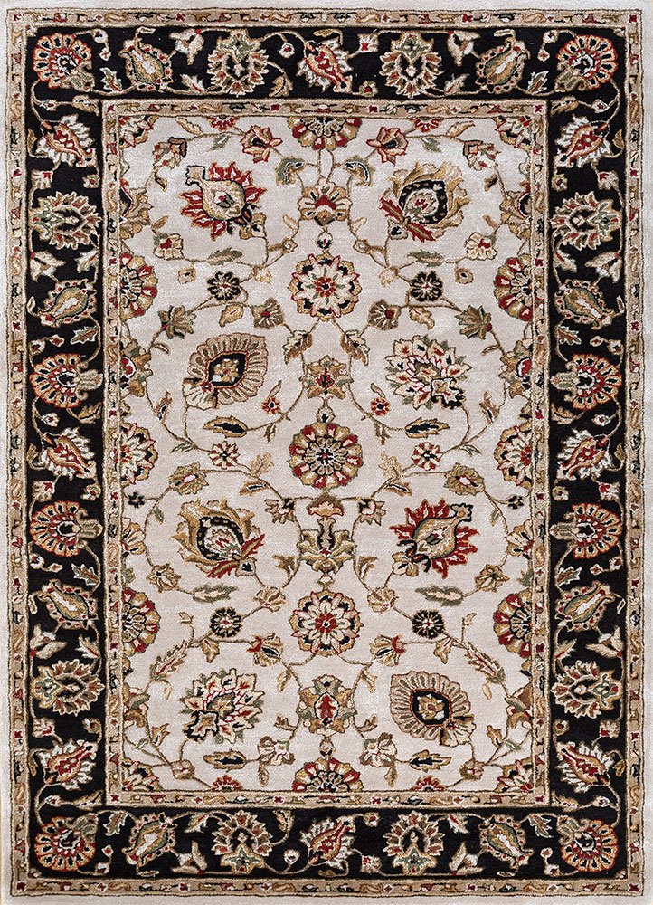 kasbah ivory wool and viscose hand tufted Rug - HeadShot
