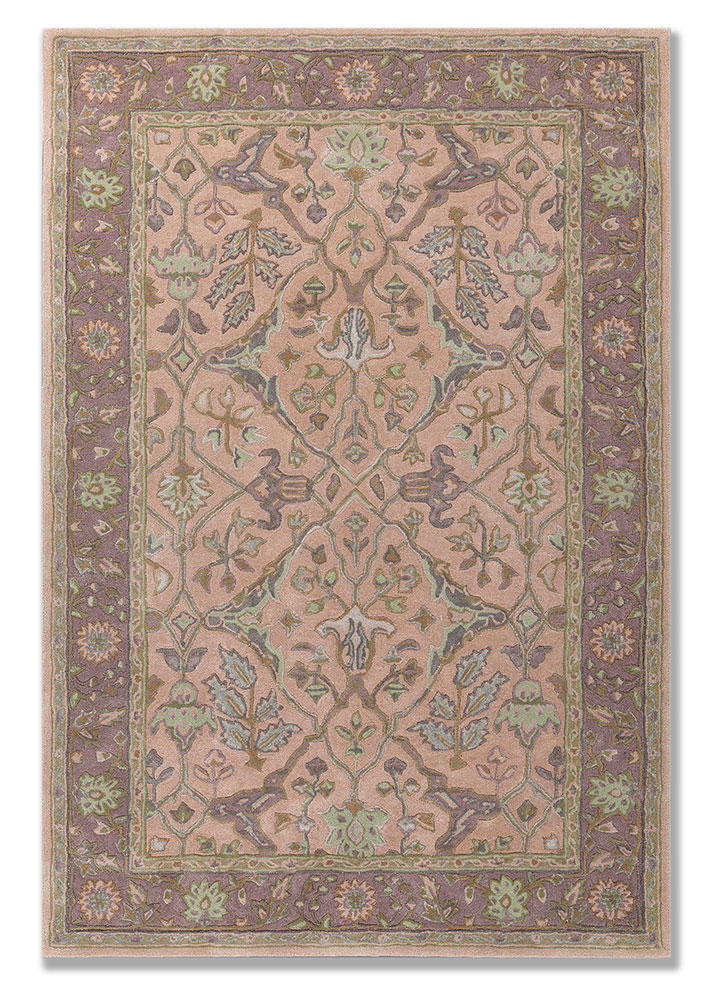 kasbah beige and brown wool and viscose hand tufted Rug - HeadShot