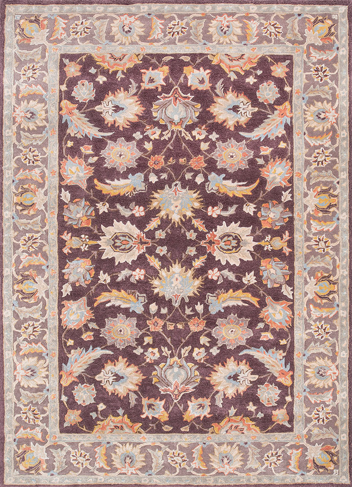 kasbah pink and purple wool and viscose hand tufted Rug - HeadShot
