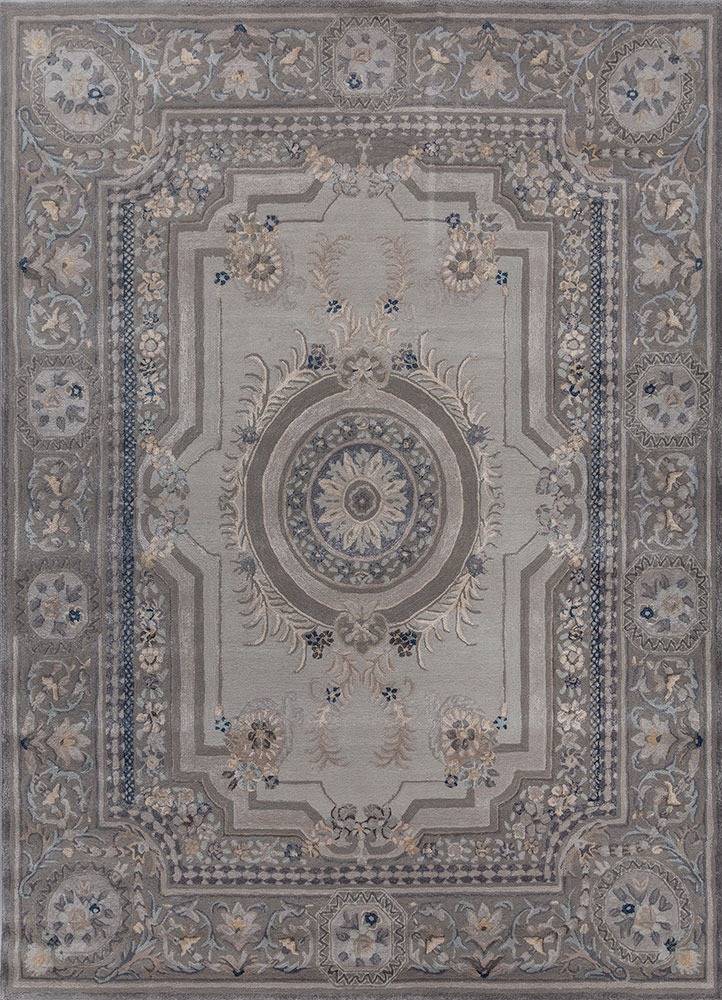 kora grey and black wool and viscose hand tufted Rug - HeadShot