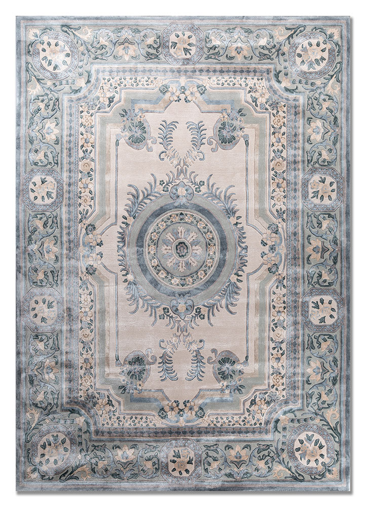 kora ivory wool and viscose hand tufted Rug - HeadShot