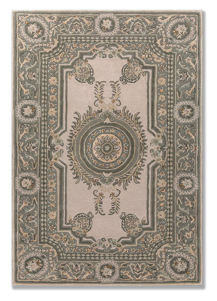 kora ivory wool and viscose hand tufted Rug - HeadShot
