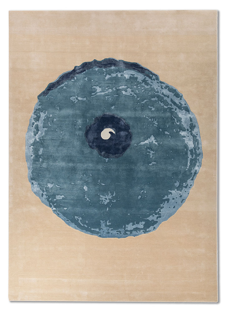 joy ivory wool and bamboo silk hand tufted Rug - HeadShot