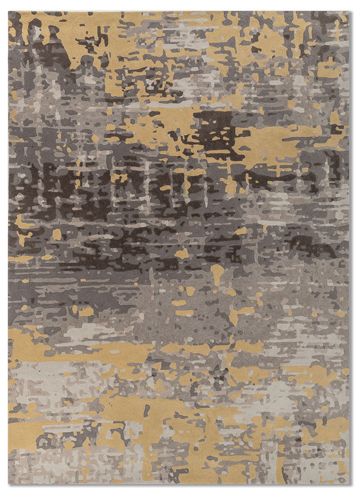 genesis grey and black wool hand tufted Rug - HeadShot