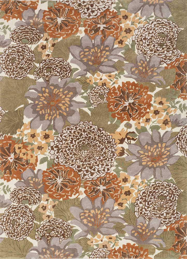 hacienda ivory wool and viscose hand tufted Rug - HeadShot