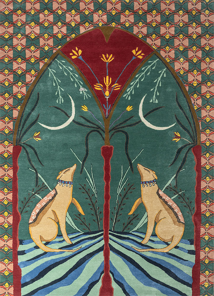 bodhi green wool and viscose hand tufted Rug - HeadShot