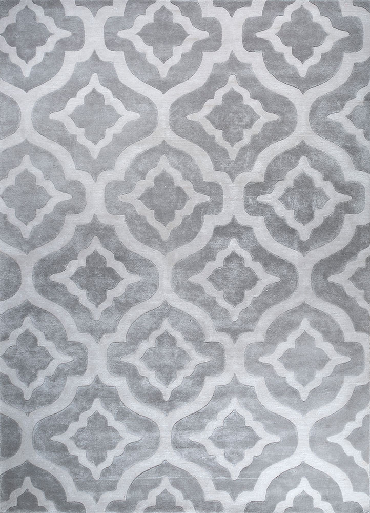 contour grey and black wool and viscose hand tufted Rug - HeadShot