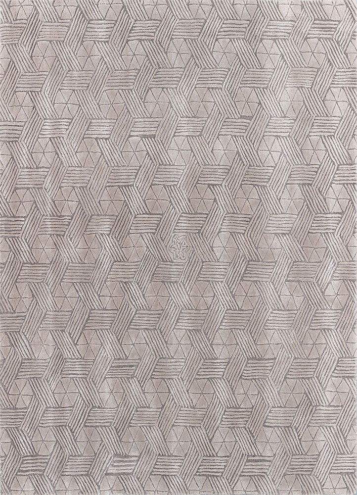 cera grey and black wool and viscose hand tufted Rug - HeadShot