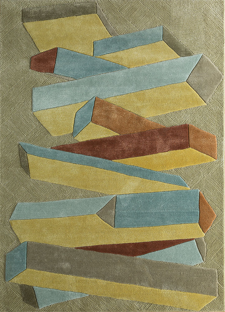archetype beige and brown wool and viscose hand tufted Rug - HeadShot