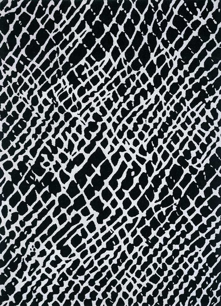 contour grey and black wool hand tufted Rug - HeadShot