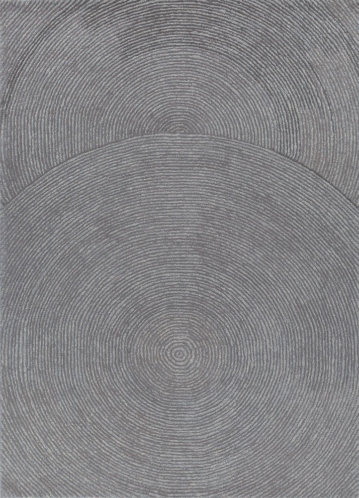 pathways grey and black wool hand tufted Rug - HeadShot