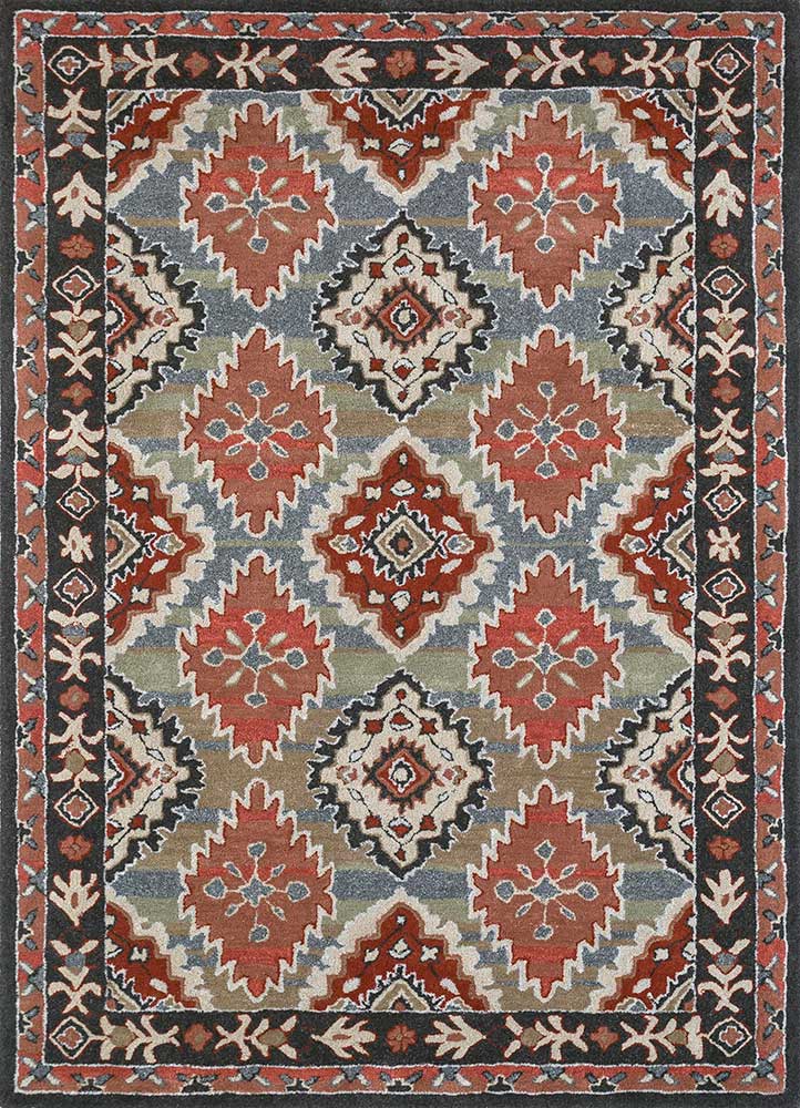 mythos beige and brown wool and viscose hand tufted Rug - HeadShot