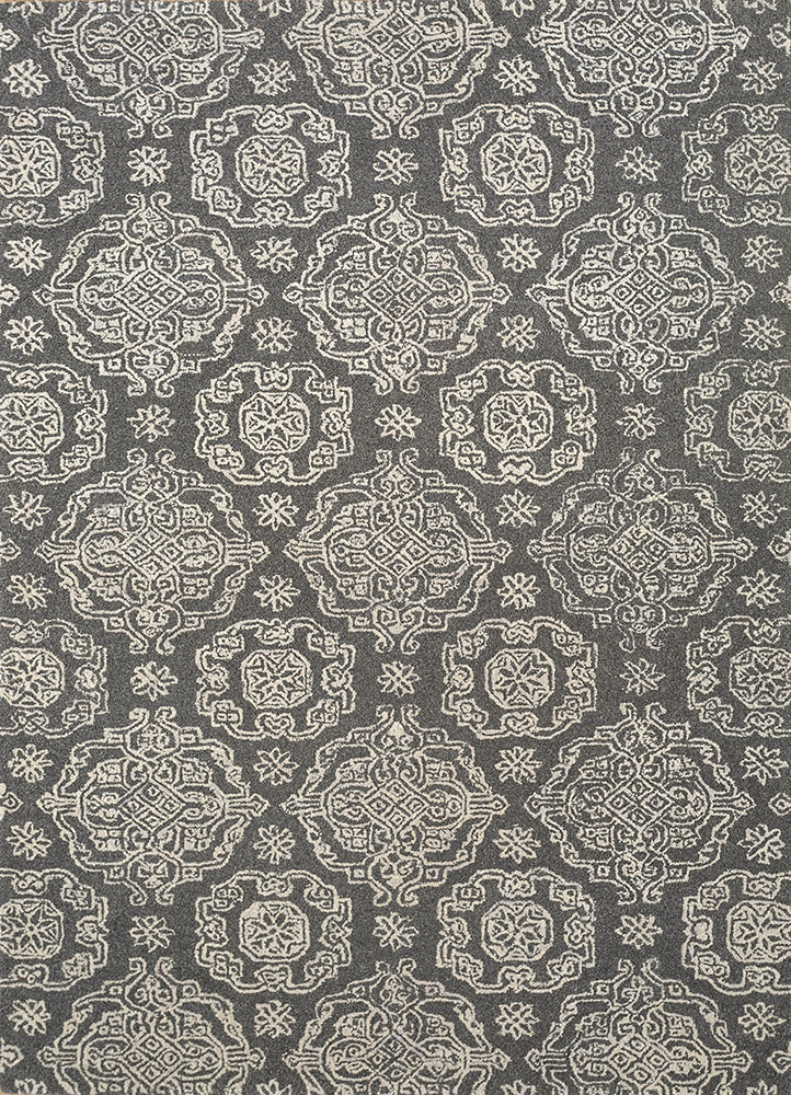 imara blue wool hand tufted Rug - HeadShot
